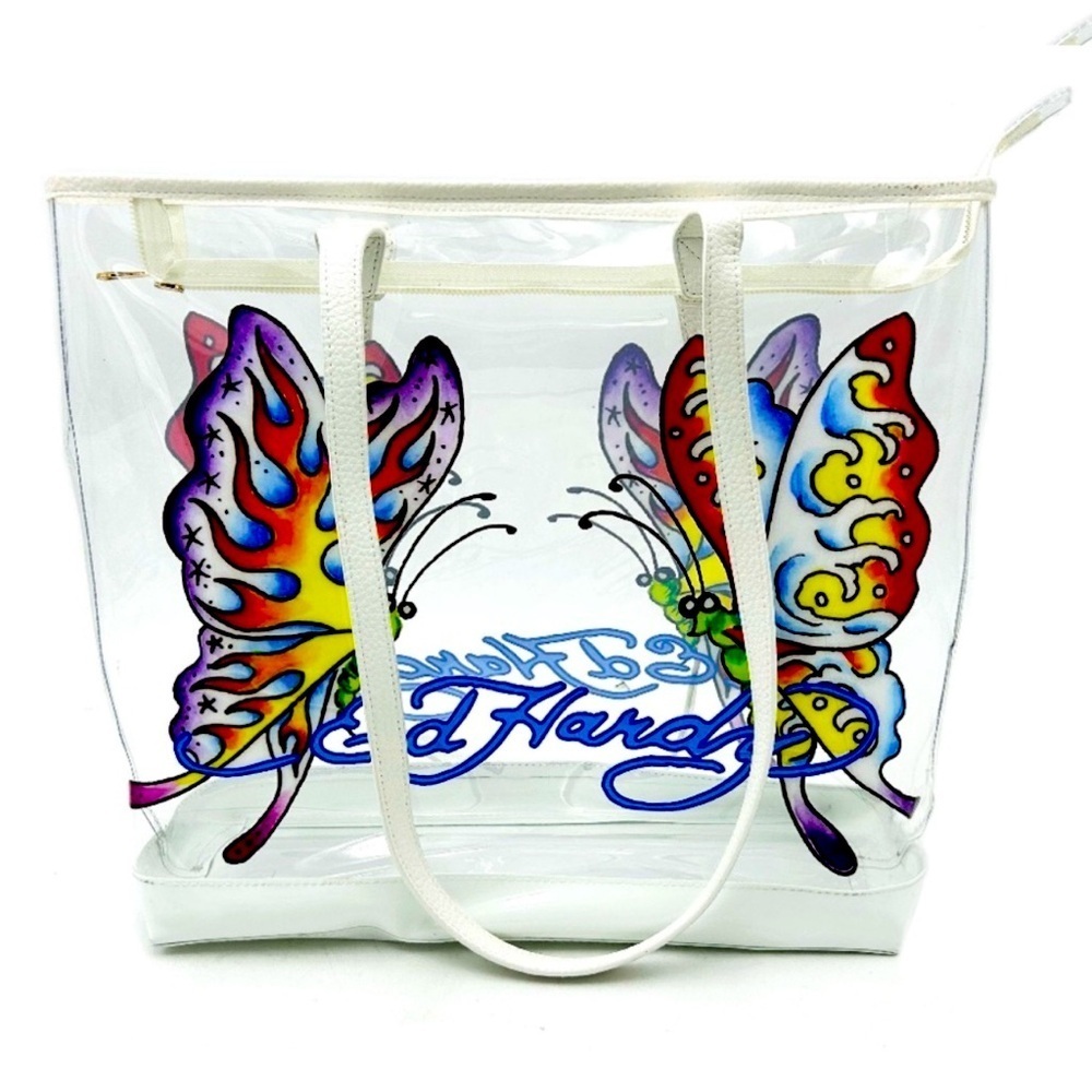 Ed Hardy Butterfly Clear Tote Bag NWT 🦋 MSRP $159 - Picture 13 of 16